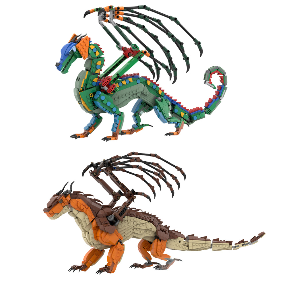 Model Kit Dragon - Blocos de Montar MOC RainWing: Modelo